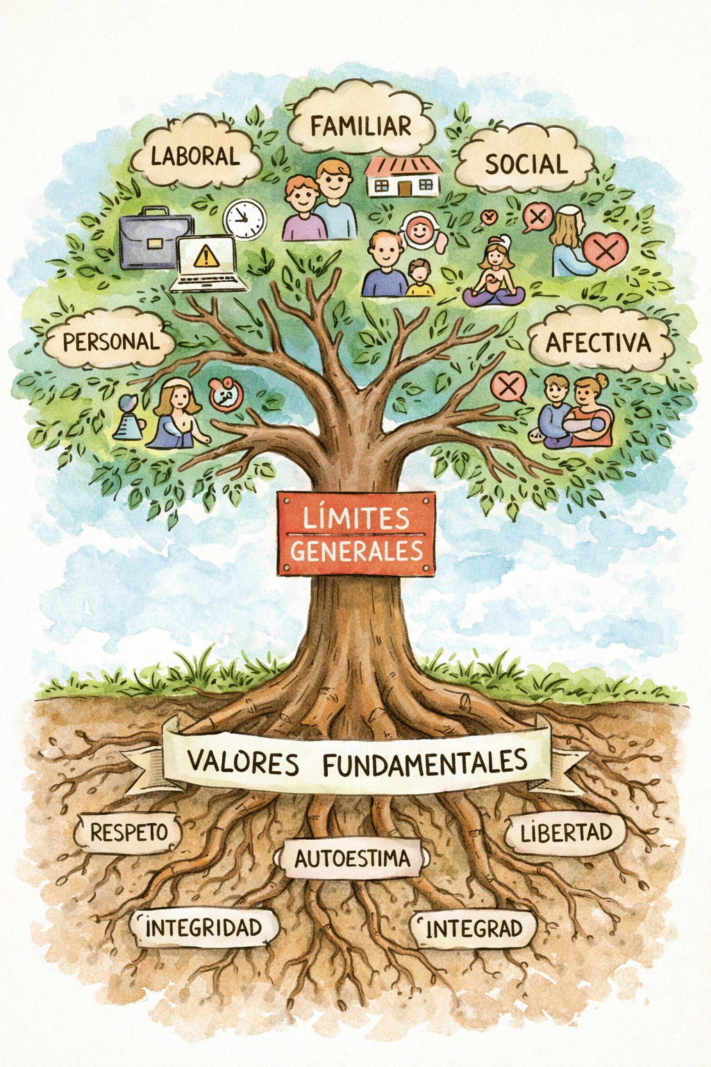 Árbol de poner límites con amor - el arte de decir no